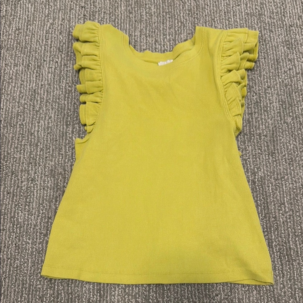 Ruffled Sleeve Maeve Green Top